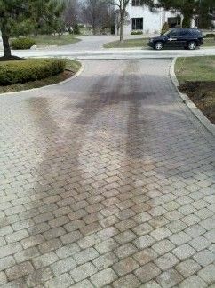 How To Remove Oil Spots From Brick Paver Driveways-1
